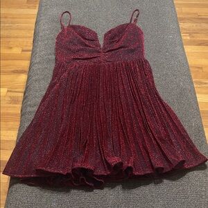 Lulu's Sparkling Burgundy Mini Dress